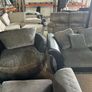 Black/grey corner sofa with matching chair Image 6