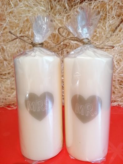 Brand new decorative wedding candle gift set mr&mrs