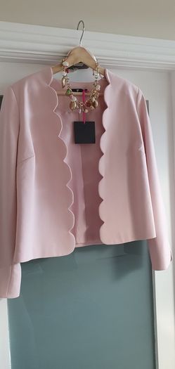 V by VERY pink scallop trim jacket Sz 14 - Bnwt Rrp 60