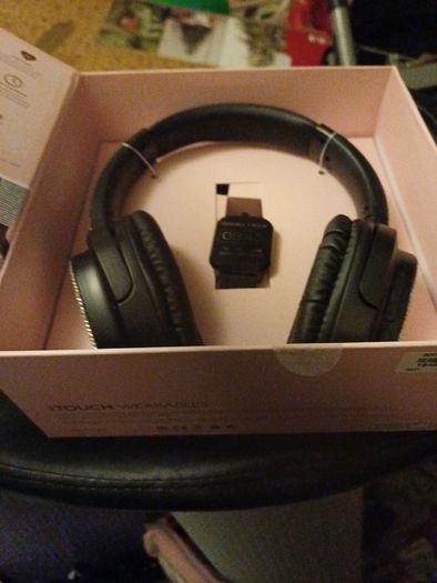 smartwatch and headphones