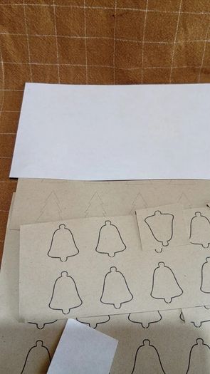 Small Christmas Kraft Stickers Stocking, Tree, Bell