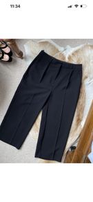 M&S Collection Wide Leg Black Trousers Culottes UK 10