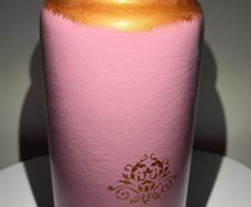 Vintage W Germany 505-41 Pottery Vase - Hand Painted - Pink Copper - Upcycled