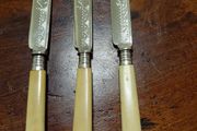 Antique Engraved Table Knives Set of 3