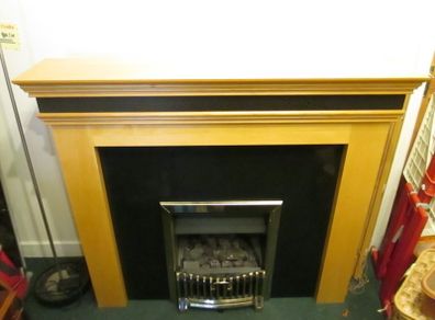 Contemporary Maple Fire Surround & Gas Fire