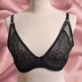 Edge O'Beyond luxury lingerie black and gold lace bra thong set 34DD Image 2