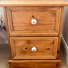 Solid pine bedside locker