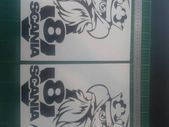 Scania v8 stickers x 2