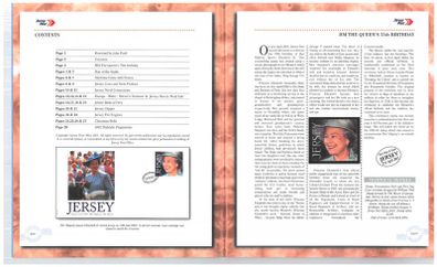 2001 Jersey (Channel Islands) Stamp Year Book (softback) issued by Jersey Post with 16 images of contents