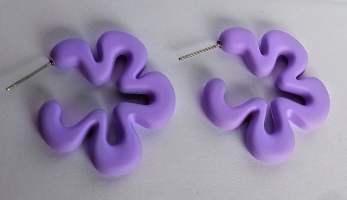 Lilac Silhouette Five Petal Flower Earrings