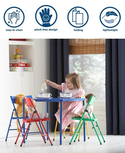 Cosco Safety 1st kids pinch-free folding chair 4-pack-Blue | 14301BLU4E