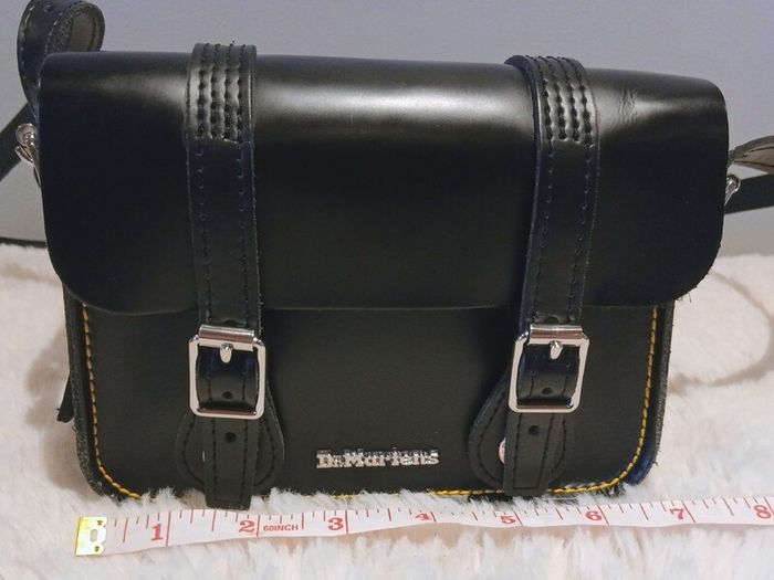 Dr. Martens Black Leather 7" Crossbody Satchel Bag