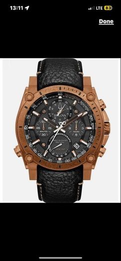 Bulova Precisionist gold Watch with leather strap brand new