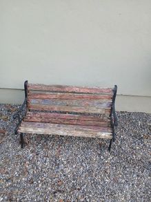 Childrens cast iron bench