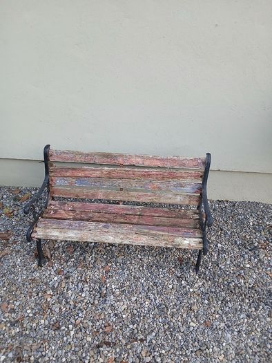 Childrens cast iron bench