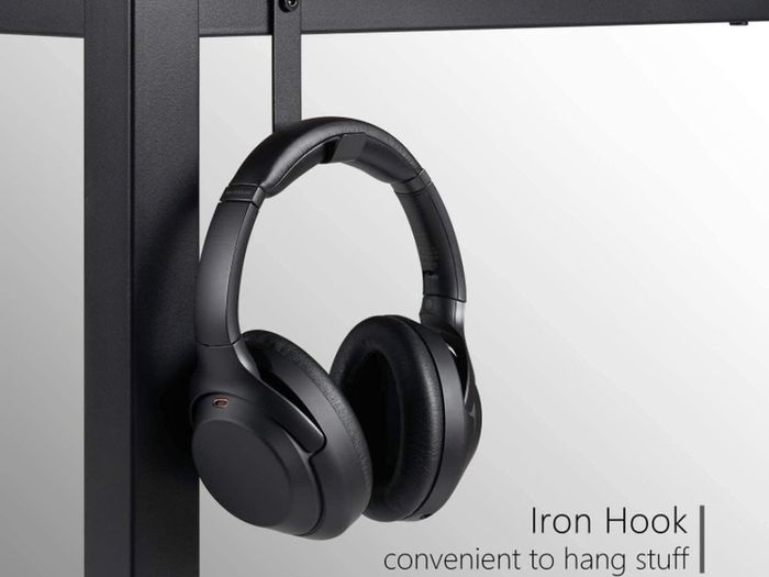 Computer Desk, Office Work Desk for student and worker, Writing Desk with drawer and Headphone Hook, Laptop Table with shelves, Modern Style Desks for Bedroom, Home 100x50x75cm (FREE POSTAGE)