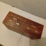 Antique Oak Box with Brass Insert Design Running through it Image 6