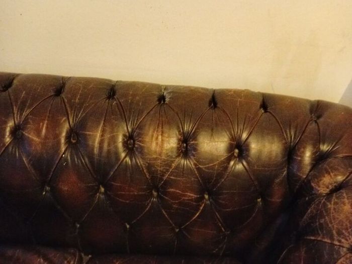 antique chesterfield in rare cigar brown