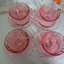 vintage glass teacups, pink glass, pink cups Image 4