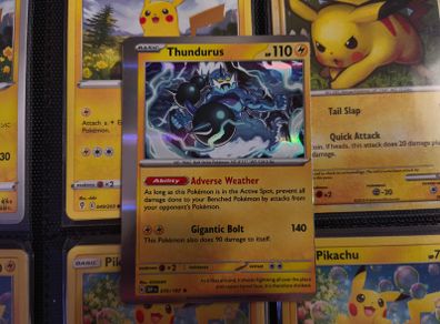 Thundurus ! Miscut Error ! Off Centre ! from Obsidian Flames Set ! 2023 ! Error Pokemon Card !