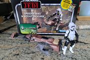 Star wars boxed speeder bike and scout Trooper