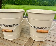 Vintage Style Storage Buckets x 2