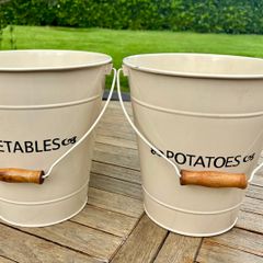 Vintage Style Storage Buckets x 2
