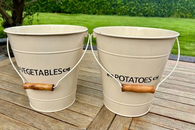 Vintage Style Storage Buckets x 2