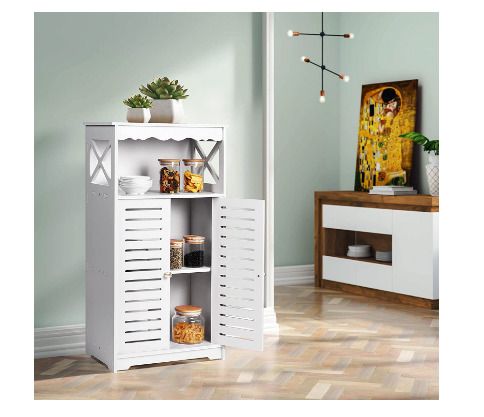 Bathroom Cabinet,Waterproof  Bathroom Floor Cabinet,Storage Cupboard Unit,White Bathroom Storage Organizer,Free Standing Cabinet,Compact Cabinet Store Bathroom Accessories