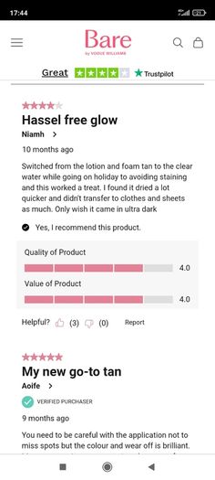 Tanning solution by Bares