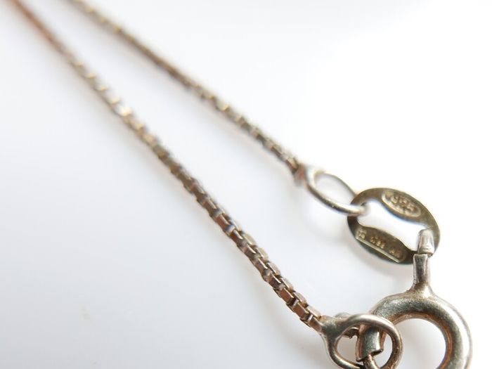 Vintage Sterling Silver 925 Cat Pendant and Sterling Chain length 16" - 2,95g