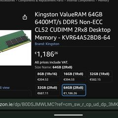 64GB DDR5 High-speed ram