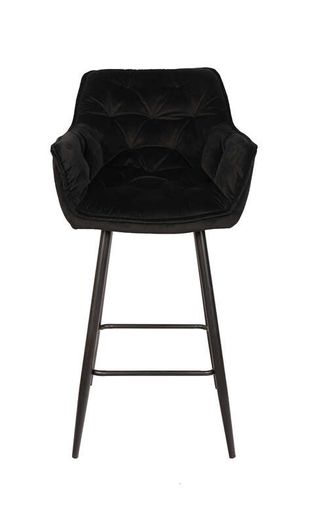 Capri Bottle Green Velvet Arm Stool Luxe Loft Kitchen Bar Chair