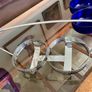 Vintage 1950s Cobalt Blue Glass & Silver Chrome Double Table Basket Image 10