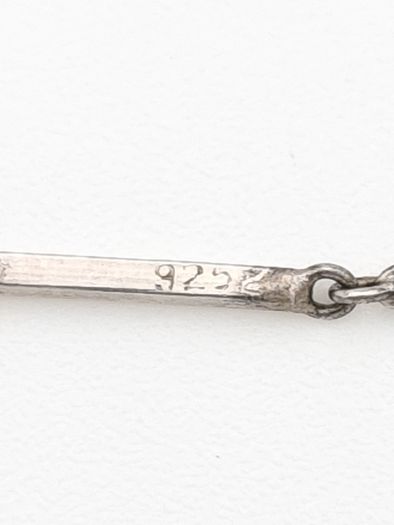 Vintage 925 Sterling Silver Bar Link Station Chain