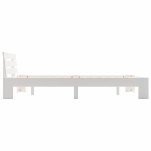 Bed Frame White Solid Pine Wood 120x200 cm