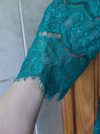 Monsoon teal lace mini dress (free postage)