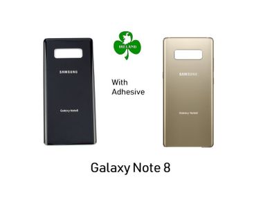For Samsung Galaxy Note 8 N950F Rear Glass Back Battery Cover Black / Gold Adhesive