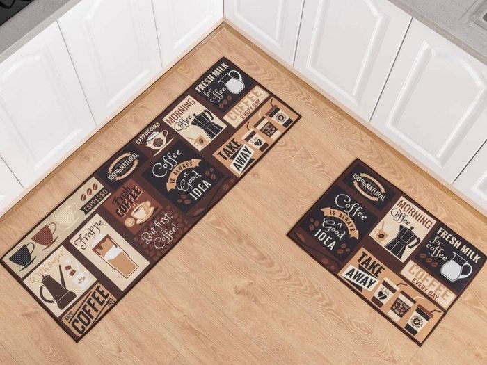 2 Pcs Non-slip Kitchen Mats and Rugs Washable Rubber Backing Doormat Runner Microfiber Rug Set (MULTIPLE DESIGNS, SEE PHOTOS)