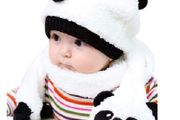 unisex Winter set Scarf and Cap Panda Style Size uni . Fits up to 3 years