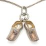 Vintage 925 Sterling Silver Chain & 835 Silver Dutch Clogs Charms Image 3