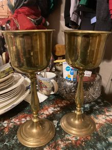brass goblets tall large free postage