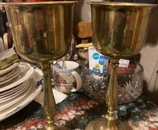 brass goblets tall large free postage