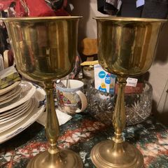 brass goblets tall large free postage