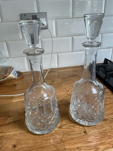Cut glass decanters