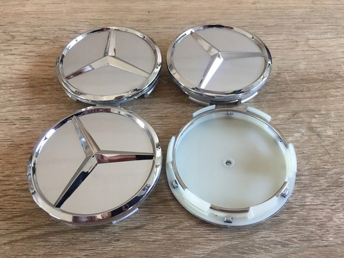 4 x Alloy Wheel Centre Caps 75mm for Mercedes Benz New Silver