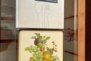 Vintage Pimpernel England Cork Backed Table Mats Fruit Medley 1970s