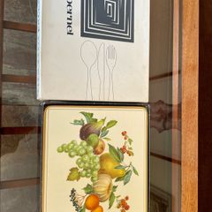 Vintage Pimpernel England Cork Backed Table Mats Fruit Medley 1970s