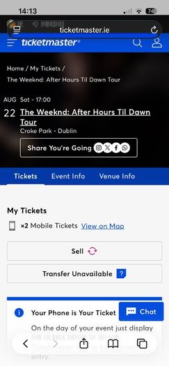 2x The Weekend Tickets - Standing