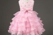New Girls Wedding Bow Ball Gown Party Bridesmaid Formal Princess Dress size 4-5yrs